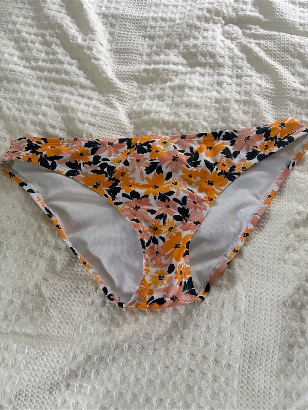 Kona Sol Floral Bikini Bottoms in Yellow, Pink & Black